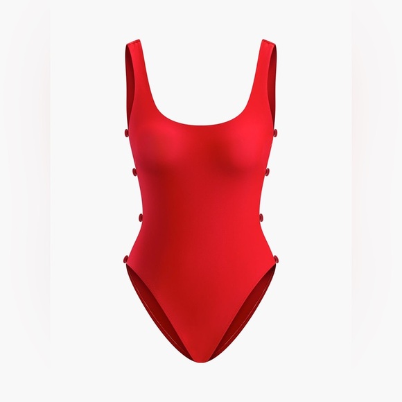 Commense Side Button Cutout One-Piece Swimsuit - Picture 4 of 7
